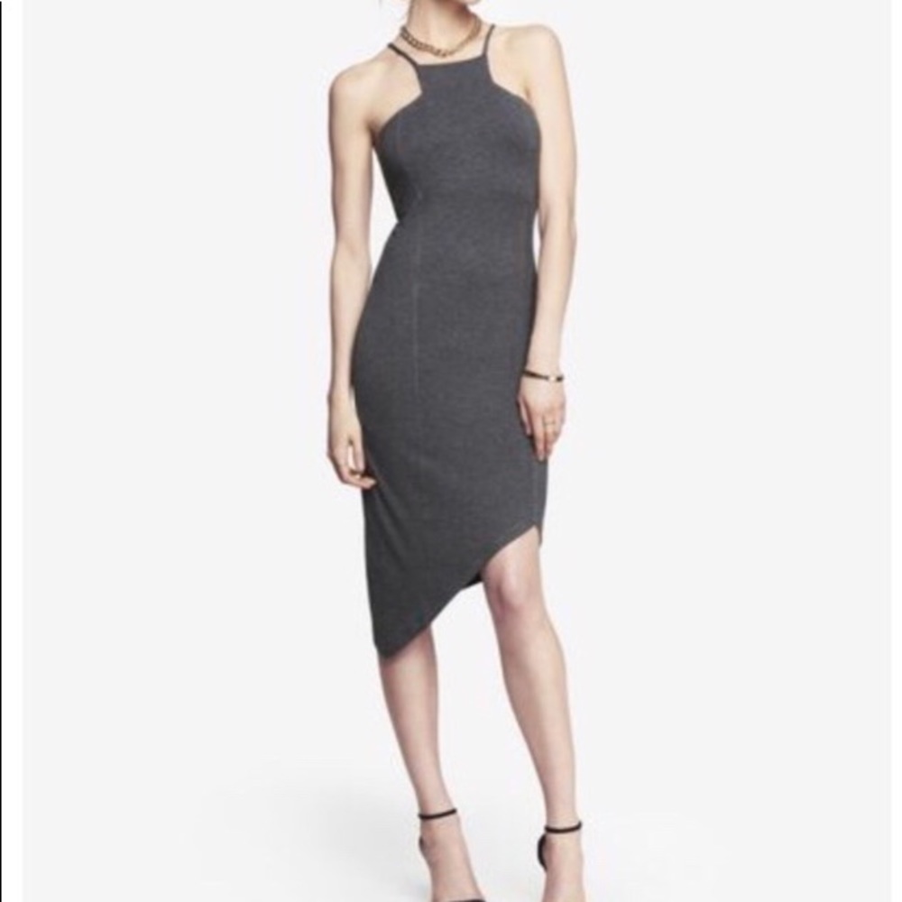 Express Dress Grey Slanted NWT